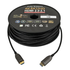 HDMI 2.1 AOC 8K Fibre Cable Placcato oro - UHD - 15 m