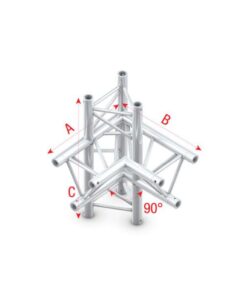 Pro-30 Triangle P Truss - T-Cross + down 4-way - 50 cm ATB42sp - 90Â° corner - silver - P
