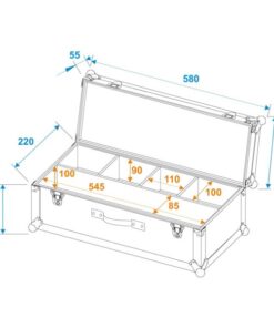 ROADINGER Flightcase 4x AKKU Mini IP UP-4 QCL Spot