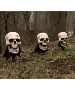 EUROPALMS Halloween Skeleton Head with Stake, Set of 3, 29cm
