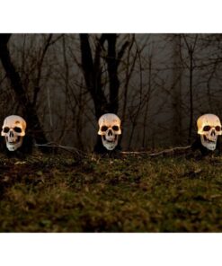 EUROPALMS Halloween Skeleton Head with Stake, Set of 3, 29cm