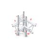 Pro-30 Square F Truss - Cross + Down 5-way - 50 cm ACF53sp - 90Â° corner - silver - F