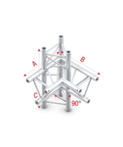 Pro-30 Triangle F Truss - T-Cross 3-way vertical, apex up - 50 cm ATF37sp - 90Â° corner - silver - F
