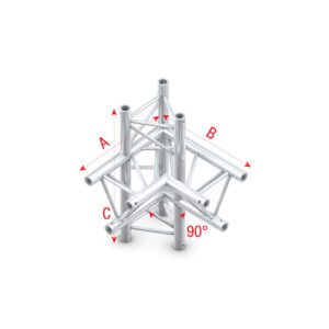 Pro-30 Triangle F Truss - T-Cross 3-way vertical, apex up - 50 cm ATF37sp - 90Â° corner - silver - F