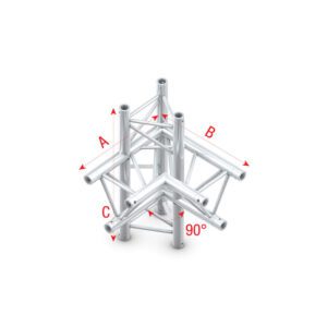 Pro-30 Triangle F Truss - T-Cross vertical 3-way, apex up - 50 cm ATF35Bsp - 90Â° corner - silver - F