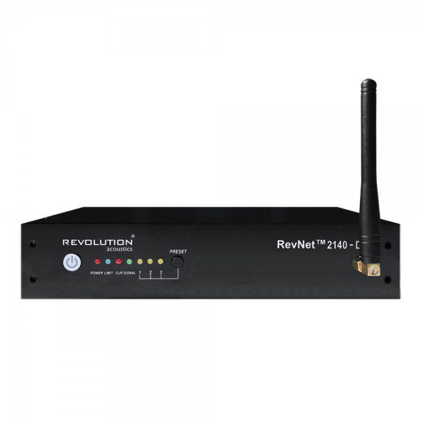 Amplificatore di potenza intelligente 2x140W low-Z 1x280W high-Z, 16/8/4 Ohm o 70v/100v, Dante