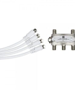 Antenna splitter FM/DAB/DAB+, 1 in e 4 out, quattro cavi F/F inclusi