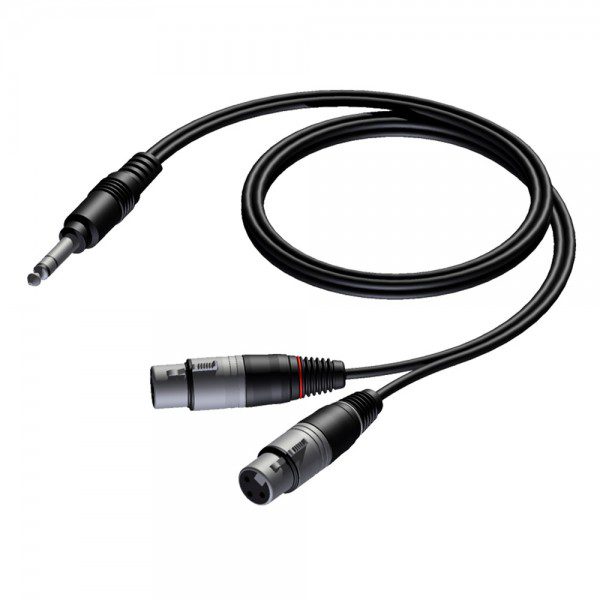 Cavo segnale JACK maschio stereo - 2 x XLR femmina - BASIC