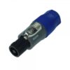 Connettore Speaker 4 poli femmina volante, corpo plastico, contatti a vite, pressa cavo waterproof