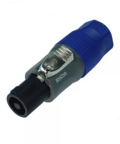 Connettore Speaker 4 poli femmina volante, corpo plastico, contatti a vite, pressa cavo waterproof