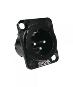 Connettore XLR 3 poli maschio pannello, contatti a saldare, compatibile D size (diametro foro 24 mm)