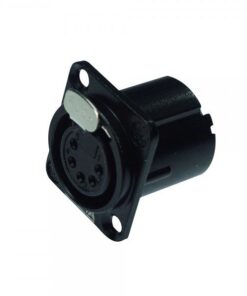 Connettore XLR 5 poli femmina pannello, contatti a saldare, compatibile D size (diametro foro 24 mm)