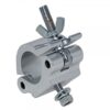 Gancio Halfcoupler per tubo con diametro 48-51 mm, larghezza 50 mm, bullone M10, WLL 500 kg