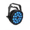 Proiettore 18 LED (quad-color RGBA) 7W, (500 mA), angolo beam 18°, controllo in DMX