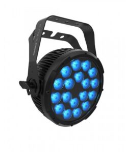 Proiettore 18 LED (quad-color RGBA) 7W, (500 mA), angolo beam 18°, controllo in DMX