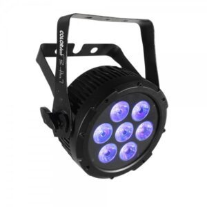 Proiettore 7 LED (hex-color RGBAW+UV) 10W, (2.3 A), angolo beam 21°, controllo in DMX/RDM, IP65