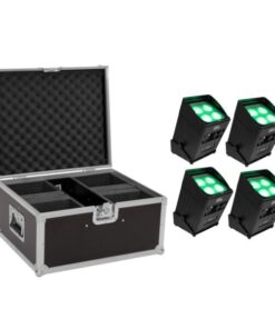 EUROLITE Set 4x AKKU UP-4 Entry QCL Spot QuickDMX + Case