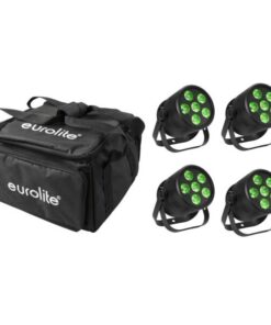 EUROLITE Set 4x LED Silent Par 6 QCL Floor bk + Soft Bag