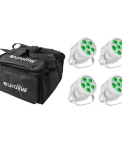 EUROLITE Set 4x LED Silent Par 6 QCL Floor wh + Soft Bag