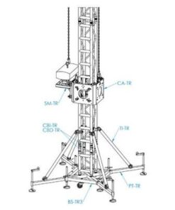 Fenix TR3 Torre elevatrice con Struttura quadra 29x29 per arganello o motore