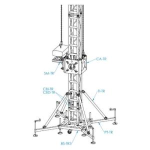 Fenix TR3 Torre elevatrice con Struttura quadra 29x29 per arganello o motore