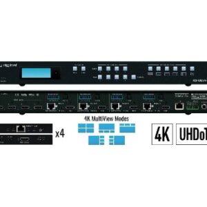 Key Digital KD-MLV4x4Pro Matrice HDMI-VGA POH/HDBT + 4 Ricevitori extender Audio analogico Multiview 4/in 4/out 4K - EDID