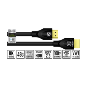 Key Digital KD-Pro8K High Grade 8K HDMI Cables - Supports HDR/Dolby Vision/HDCP2.3/eARC