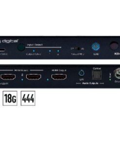 Key Digital KD-S2x1X Commutatore 2x1 HDMI 4K/18G - HDCP2.2 - EDID control con De-Embedder audio ottico, PCM, L+R