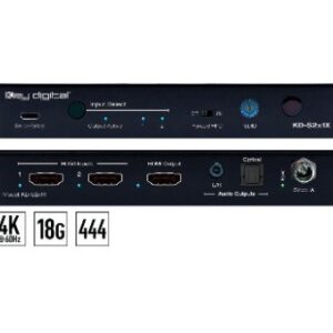 Key Digital KD-S2x1X Commutatore 2x1 HDMI 4K/18G - HDCP2.2 - EDID control con De-Embedder audio ottico, PCM, L+R