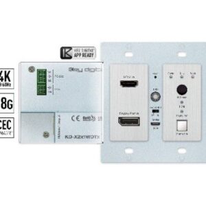 Key Digital KD-X2X1WDTX Selettore 2x1 da pannello/parete con HDMI e Display Port, 4K 18G