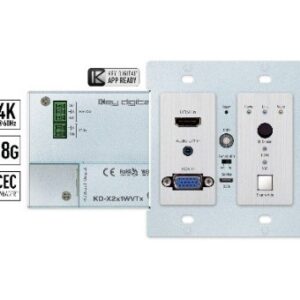 Key Digital KD-X2X1WVTX Selettore 2x1 da pannello/parete con HDMI e VGA, 4K 18G,