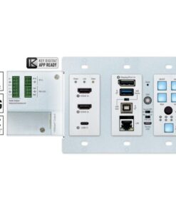 Key Digital KD-X4X1WUTX Selettore 4x1 da pannello/parete con 2 HDMI, Display Port, USB-C, USB, LAN, Audio De-Embedder, 4K 18G