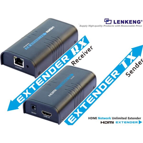Lenkeng LKV-373AV4 Trasmettitore e Ricevitore HDMI-CAT5-HDMI