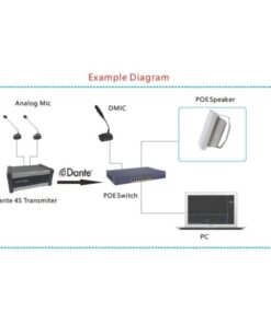 Lucky Tone DP-430 POE Diﬀusore attivo da parete da 30W con scheda Dante