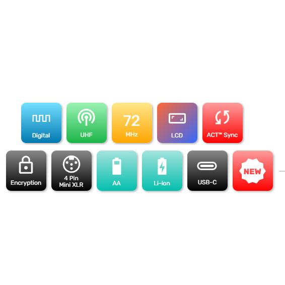 Mipro ACT-800T/5UA Trasmettitore beltpack da 72 MHz di banda con batteria ricaricabile al Litio o Alkaline