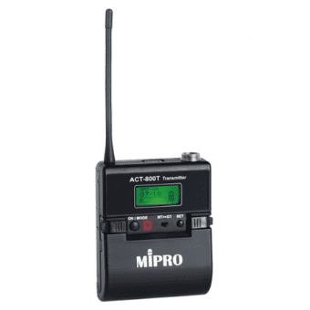 Mipro ACT-800T/5UA Trasmettitore beltpack da 72 MHz di banda con batteria ricaricabile al Litio o Alkaline