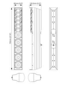 P. Audio 3LINE-C Vertical Line Array passivo 2 vie da 300W