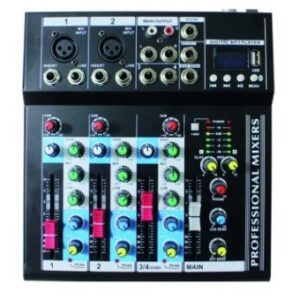 Sound Mix F4-MB Mini Mixer 4 Ingressi con Lettore MP3/USB e Bluetooth