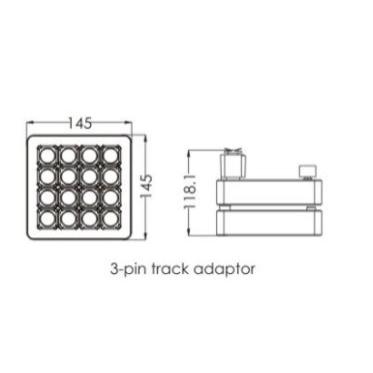 tLight TLK-30 Illuminatore con 16 Led Osram da 30W totali per binario trifase