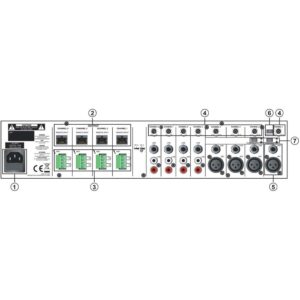HP Audio HP-SYA8412H Mixer/Matrix/Amplificatore 4x120w 8 canali a 4 Zone assegnabili