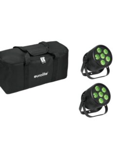 EUROLITE Set 2x LED Silent Par 6 QCL floor bl + Soft-Bag