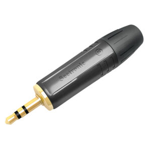 Jack Plug 3.5 mm Stereo Contatti di colore oro - alloggiamento di colore nero - tappo di chiusura nero