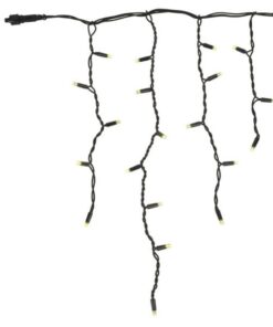 LED Rubber Icicle Light WW Colore nero - 200 LED - 5 m