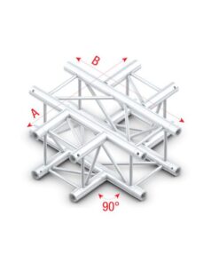 Pro-30 Square F Truss - Cross 4-way - 50 cm QCU41sp - 90Â° corner - silver - F