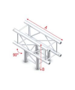 Pro-30 Square F Truss - T-Cross 3-way - 50 cm QTF35sp - 90Â° corner - silver - F