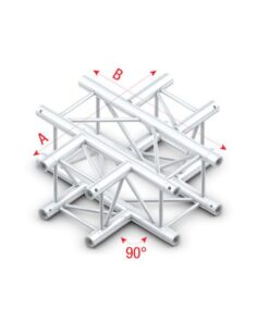 Pro-30 Square P Truss - T-Cross + Down 4-way - 50 cm QLP40sp - 90Â° corner - silver - P