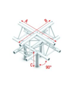 Pro-30 Triangle G Truss - Cross + down 5-way - apex up - 50 cm ACU52sp - 90Â° corner - silver - G