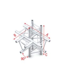 Pro-30 Triangle G Truss - T-Cross + up/down 5-way - 50 cm ATU51sp - 90Â° corner - silver - G