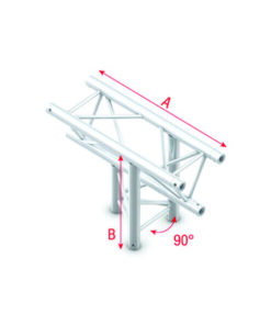 Pro-30 Triangle G Truss - T-Cross vertical 3-way - apex down - 50 cm ATU35sp - 90Â° corner - silver - G