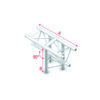 Pro-30 Triangle G Truss - T-Cross vertical - 3-way - apex down - 50 cm ATU37sp - 90Â° corner - silver - G